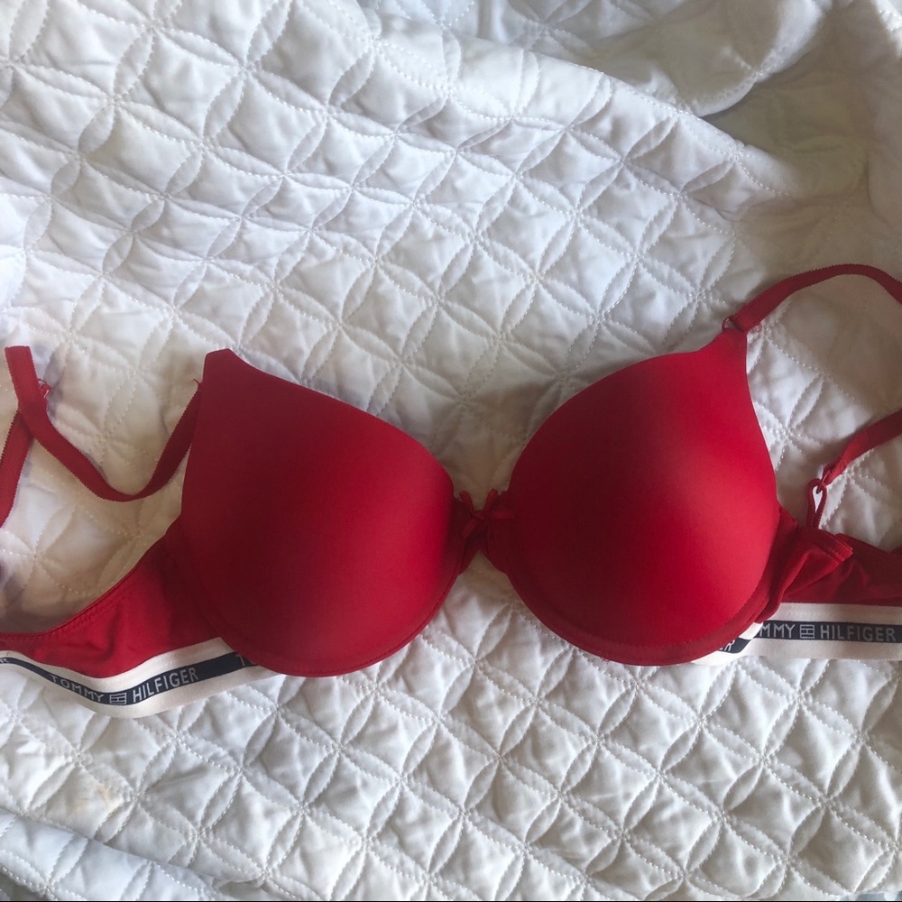 Tommy Hilfiger Red Classic Tee Pushup Bra